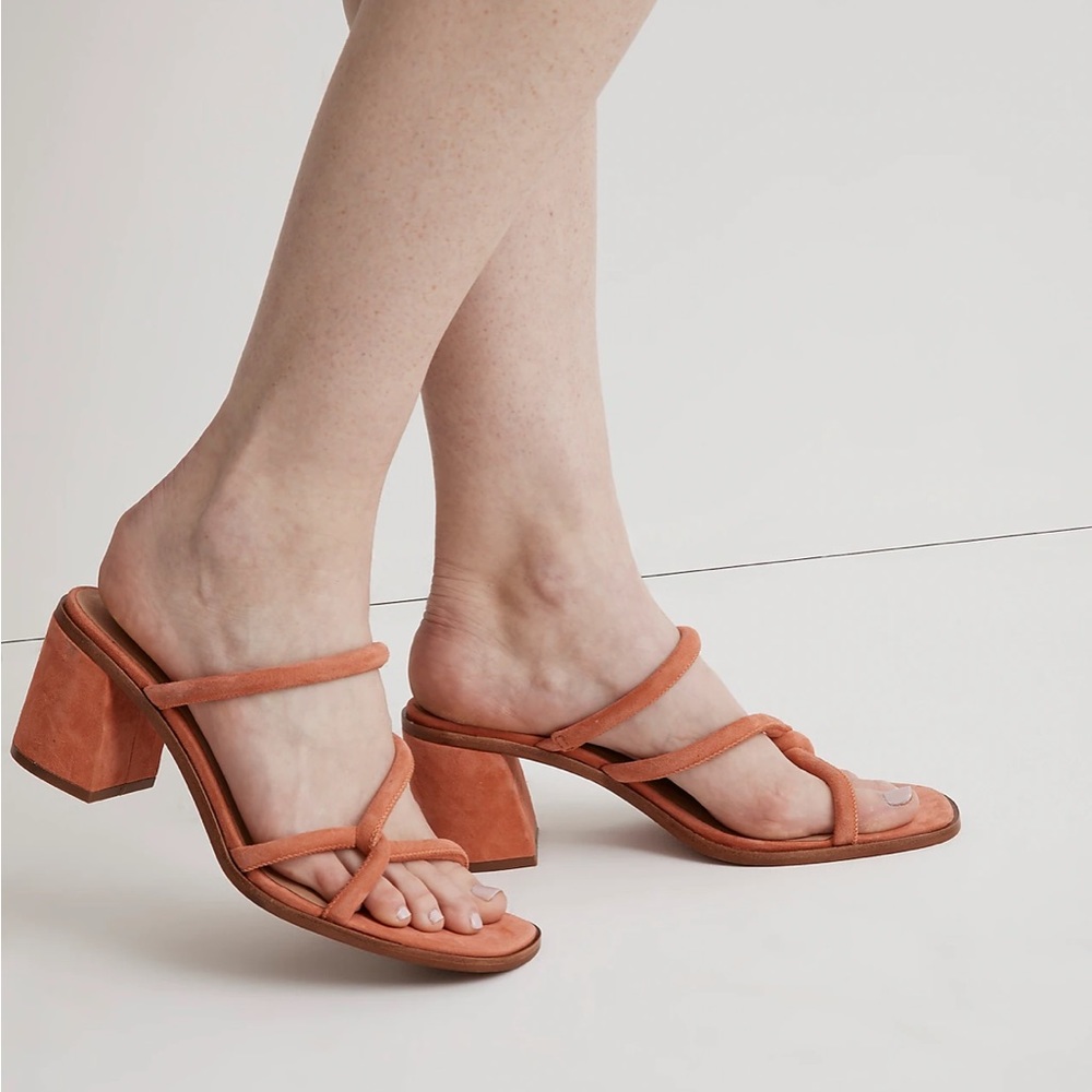 Madewell Tayla suede heeled sandal NIB
